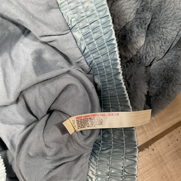 Free People Movement Love It Jacket Hooded Crop Faux Fur Blue Large - Picture 7 of 11